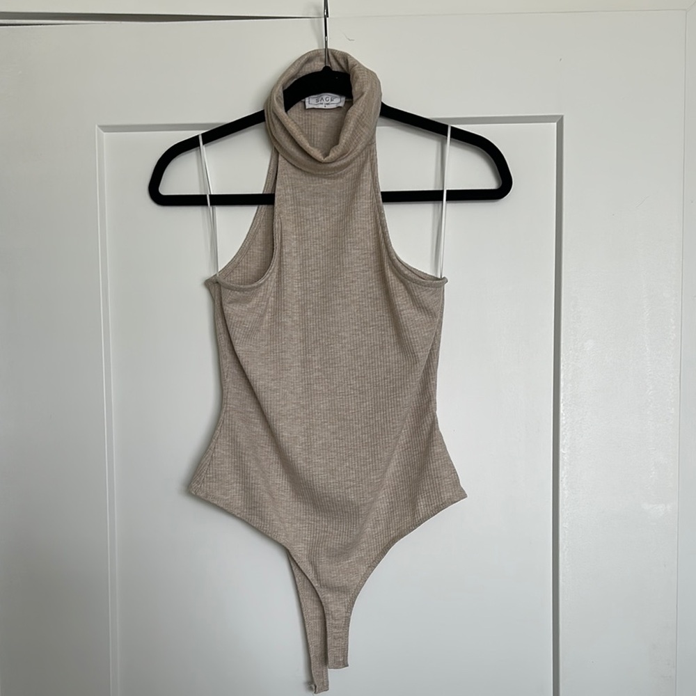 Sage The Label Ribbed Turtleneck Top